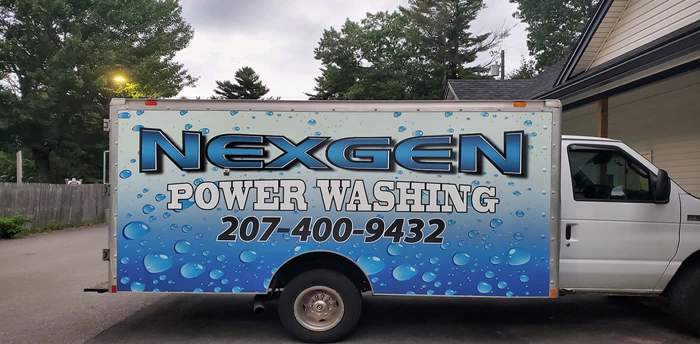 Southern Maine Power and Pressure Washing - Photo of mobile power washing pressure washing truck. Nexgen truck